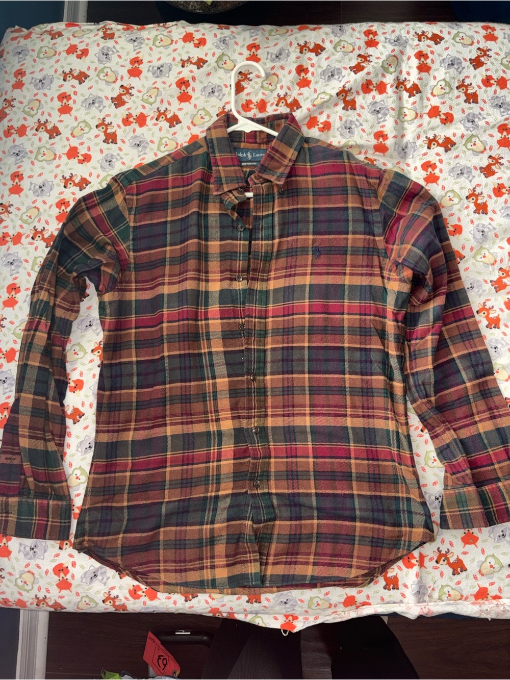 Ralph Lauren Multicolor Plaid Button-Down Shirt - Burgundy, Green & Tan